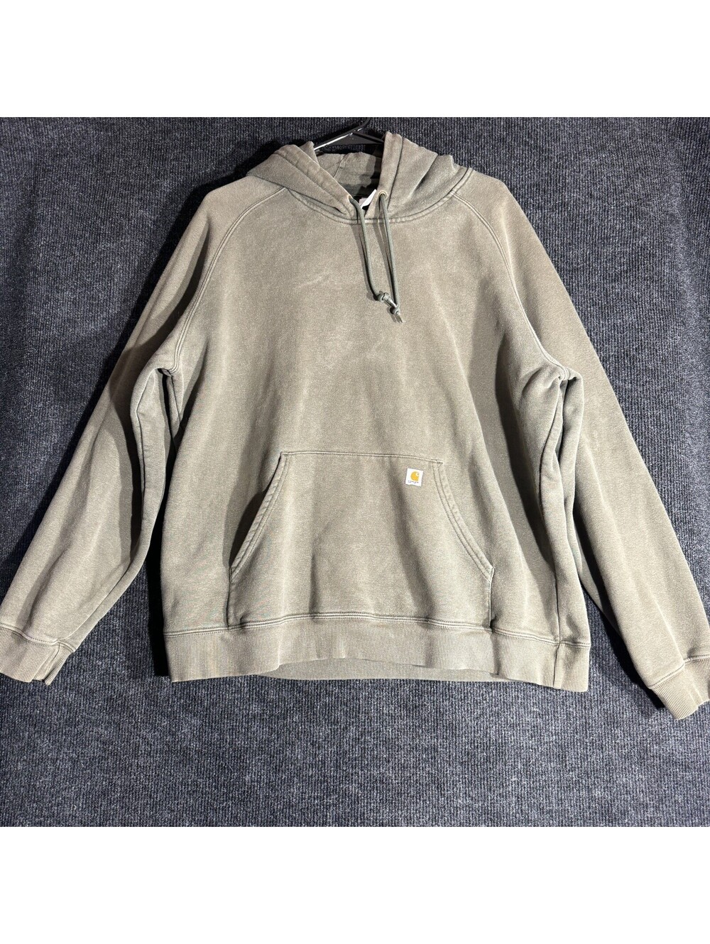 Carhartt Women's XL Olive Green Relaxed Fit Pullover Hoodie Sweatshirt Worn In